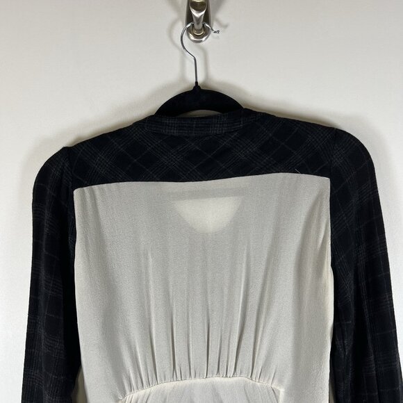 Ulla Johnson Women’s Size 2 Plaid‎ Popover Top Ruched Silk Back  Designer - Picture 6 of 7